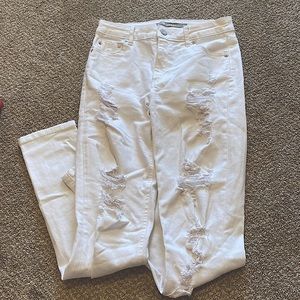 Tractr white ripped jeans size 14